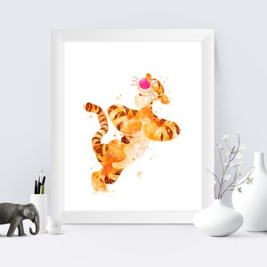 Winnie The Pooh Tigger Watercolor Prints Winnie The Pooh Poster Tigger Printable Wall Art Kids Room Decor Instant Download