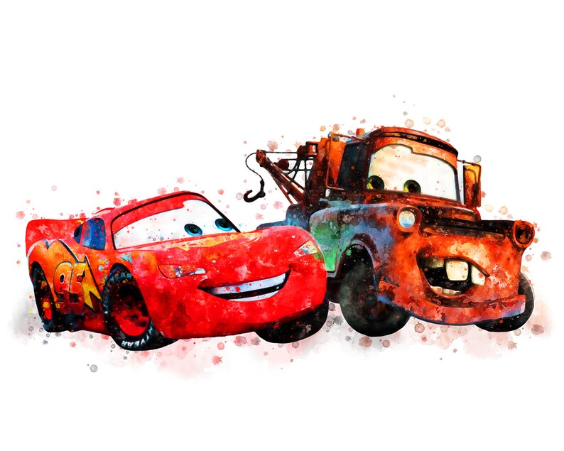 Disney Cars Print Lightning Mcqueen Tow Mater Printable Etsy