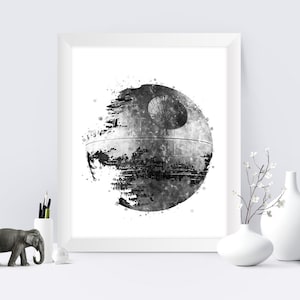 Death Star Print Star Wars Death Star Watercolor Wall Art Star Wars Artwork Star Wars Death Star Poster Gift Death Star Printable Home Decor