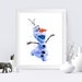 Olaf Print Olaf Frozen Printable Olaf Watercolor Painting | Etsy