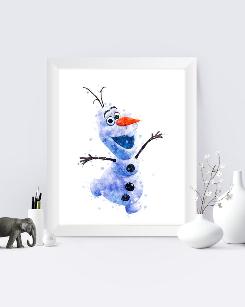 Olaf Print Olaf Frozen Printable Olaf Watercolor Painting - Etsy