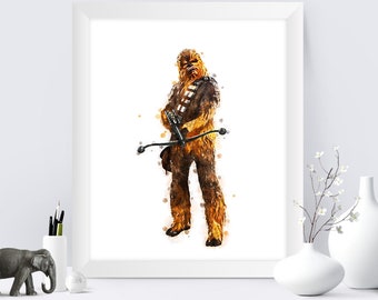 Star Wars Chewbacca Watercolor Chewbacca Print Star Wars Poster Chewbacca Printable Star Wars Wall Decor Movie Poster Star Wars Printable