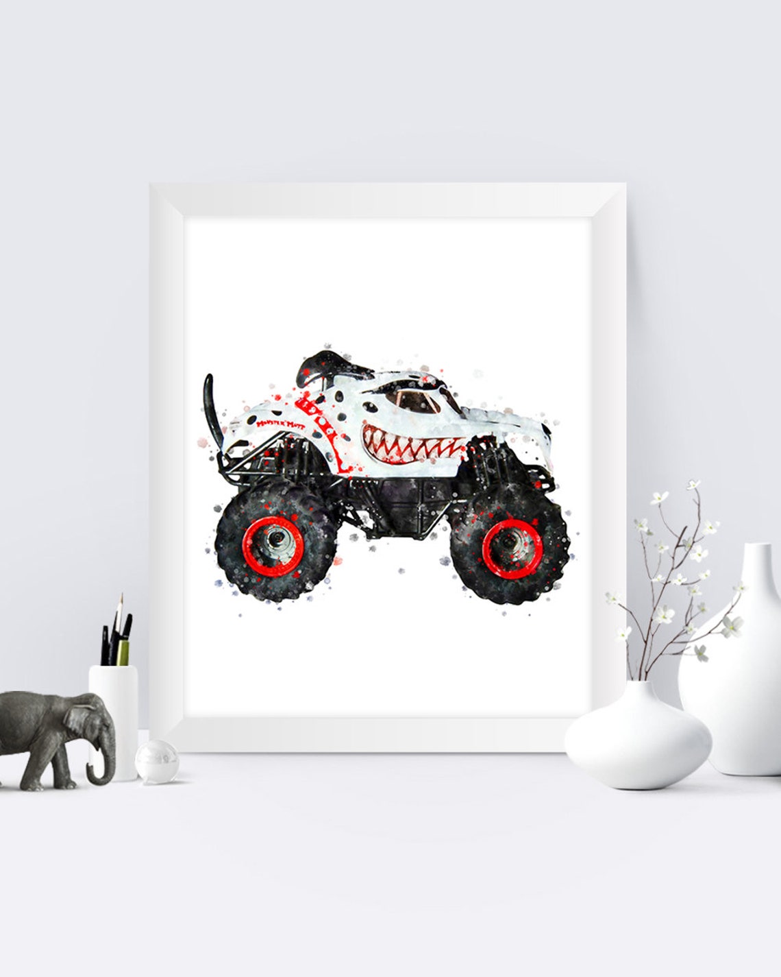 Monster Mutt Art Print Watercolor Printable Monster Truck | Etsy