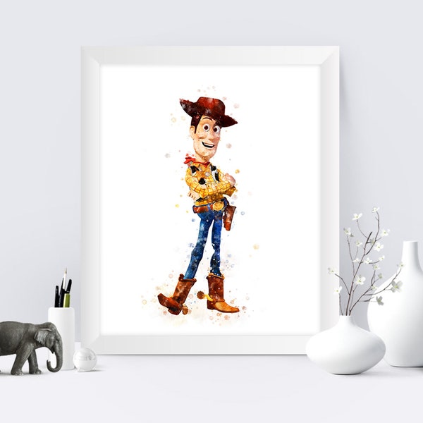 Toy Story Woody Watercolor Toy Story Painting Woody Art Prints Toy Story Printables Woody Poster Kids Wall Decor Digital Download