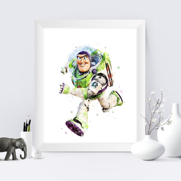 Toy Story Prints Buzz Lightyear Watercolor Painting Toy Story Poster Pixar Art Toy Story Nursery Kids Room Decoration Watercolor Download