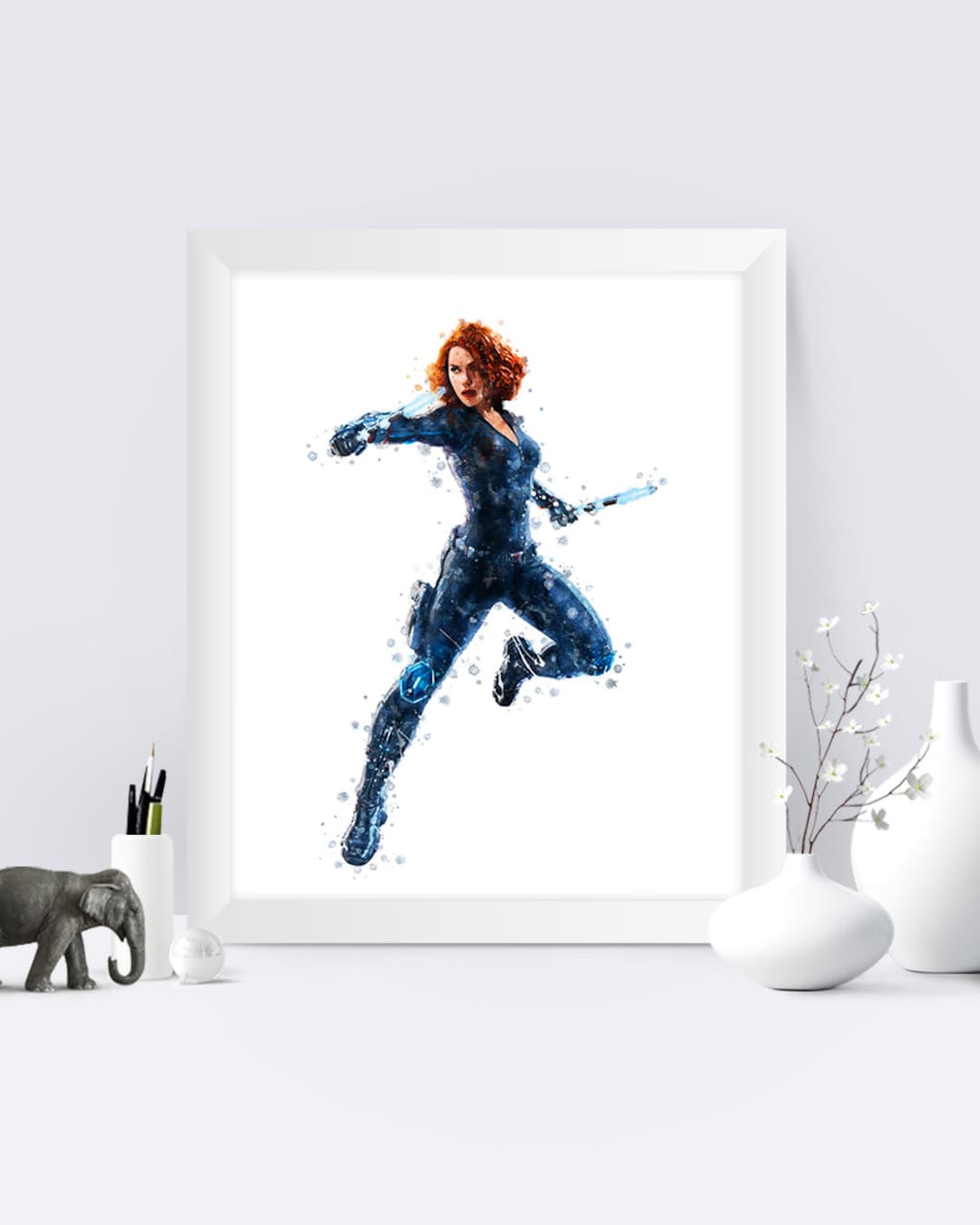 Black Widow Art Print Avengers Superhero Marvel Watercolor Black Widow ...
