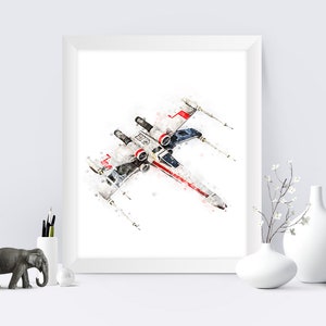 Star Wars X Wing Watercolor Movie Poster X Wing Wall Decor Star Wars Painting X Wing Art Print Star Wars Print Star Wars Printable Star Wars Télécharger