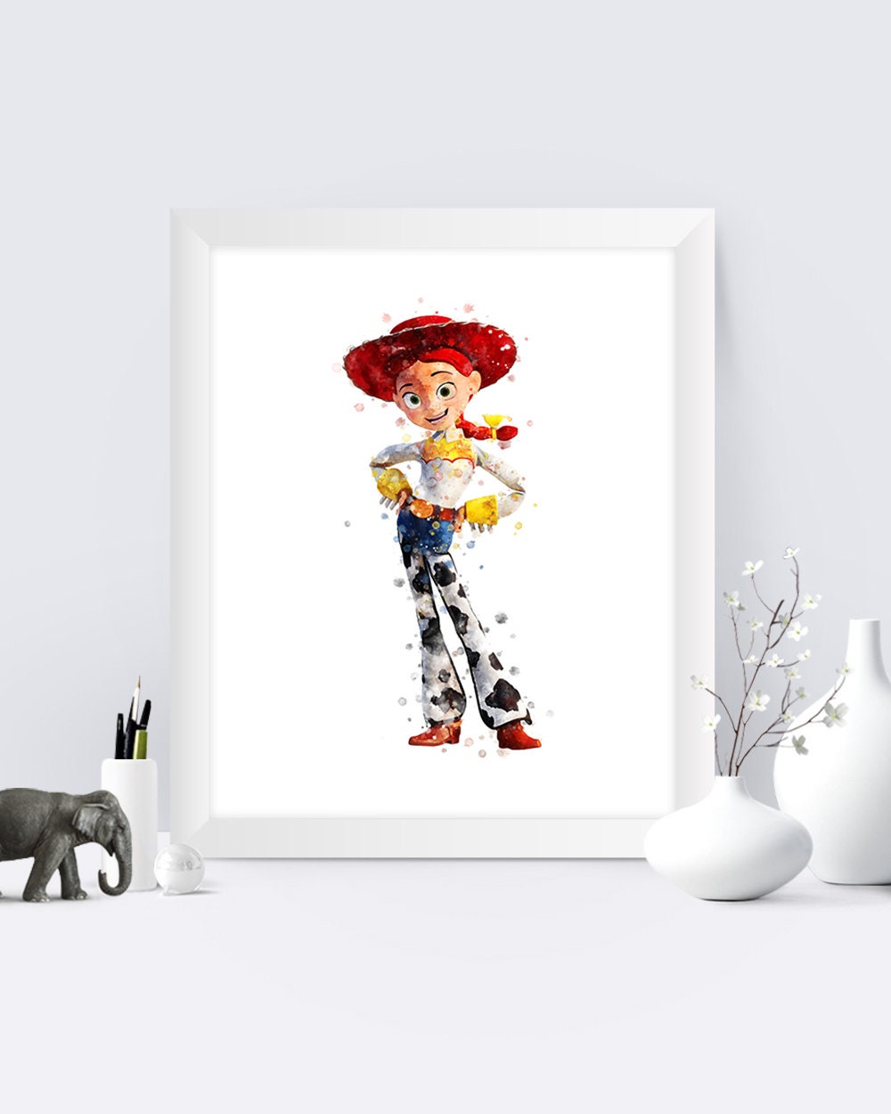 Jessie Art Print Jessie Watercolor Printables Toy Story Art  Pixar Toy Story Party Wall Nursery Decor Gift Instant Download