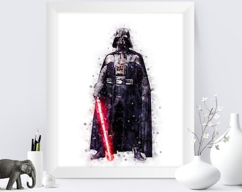 Star Wars Darth Vader Watercolor Darth Vader Art Print Star Wars illustration Wall Decor Darth Vader Poster Wall Hanging Gift Digital Print