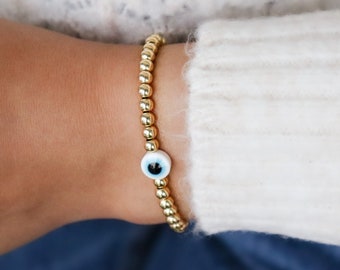 Evil Eye 14k Gold Filled Beaded Bracelet