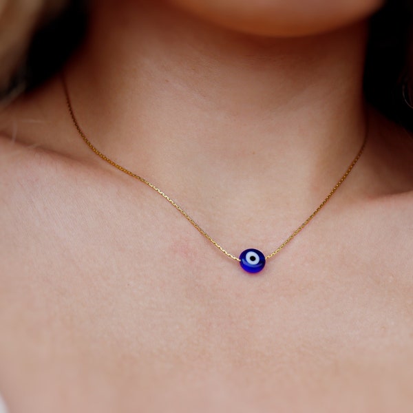 Dainty Blue Evil Eye Necklace| Gold Filled Necklace | Karma Necklace | Nazar Necklace | Bridesmaid Gift | Birthday Gift | Valentine's Day