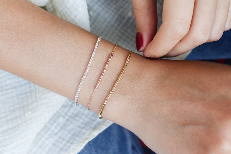 CUSTOM Dainty Morse Code Bracelet Personalized Morse Code Bracelet Custom Gift MAX 4 WORDS image 1