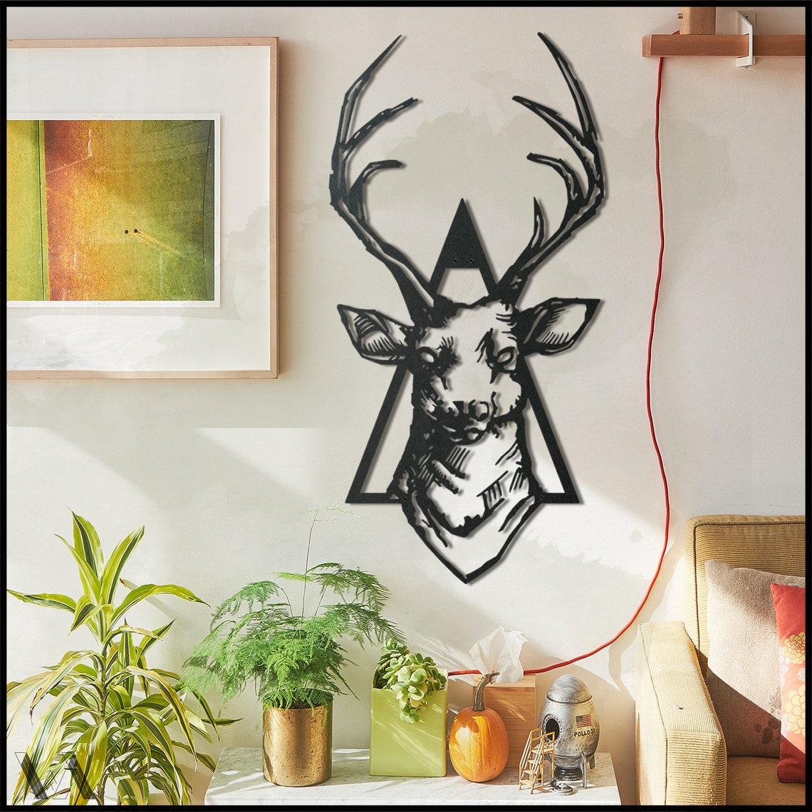 Deer v.3 Metal Deer Wall Art Deer Metal Wall Decor Etsy