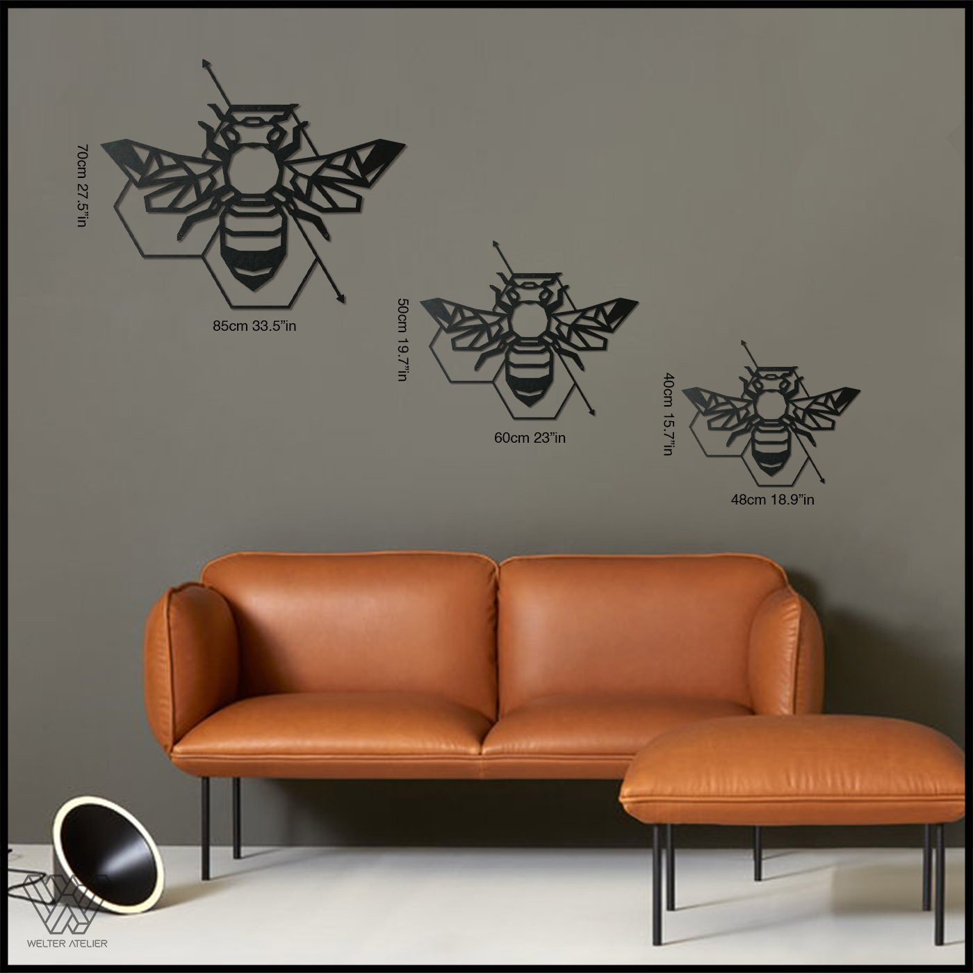 Gold Metal Bee Door Topper With Honeycomb Design For Home