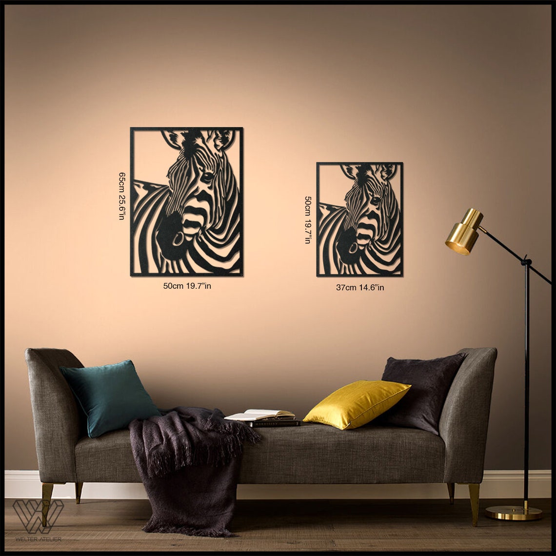 Zebra Metal Zebra Wall Art Livingroom Zebra Wall Decor Etsy