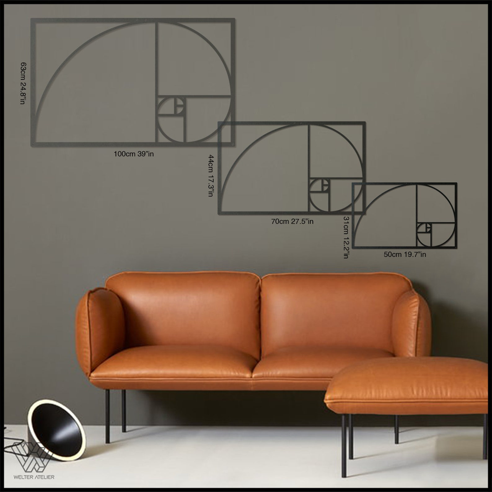 Wall Decor Golden Ratio Metal Wall Art Modern Wall Art Etsy