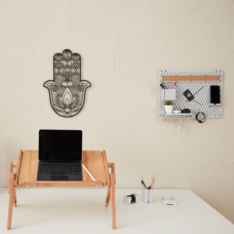 Metal Wall Organizer Office Supply Metal Pegboard Shelf Etsy