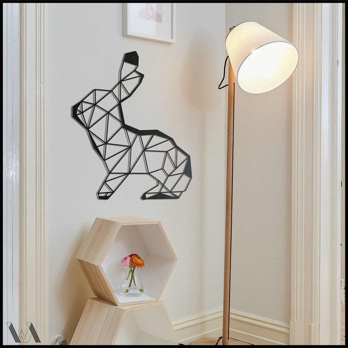 Rabbit Metal Rabbit Wall Art Livingroom Metal Rabbit Wall Etsy