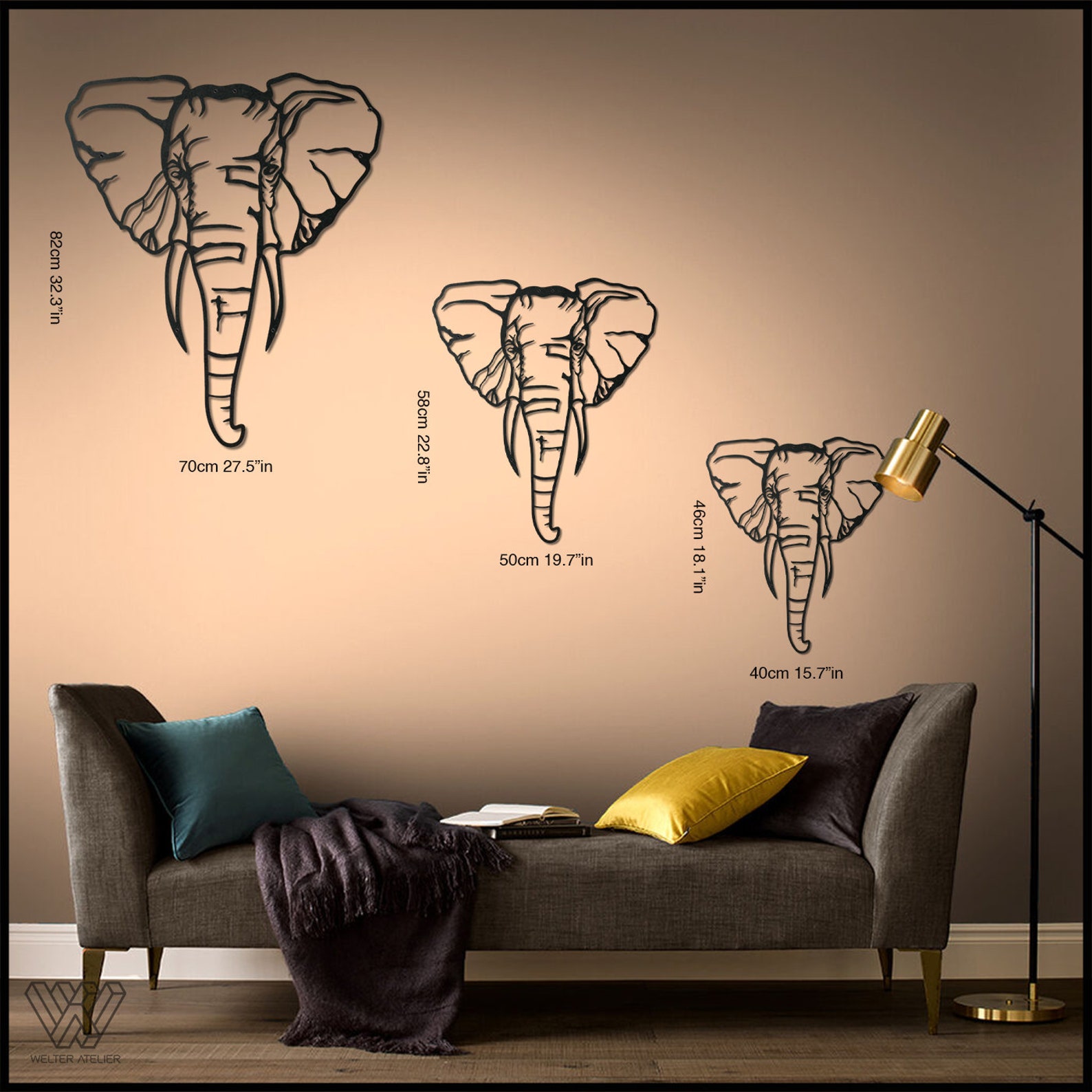 ELEPHANT Elephant Metal Wall Decor Elephant Metal Art Etsy