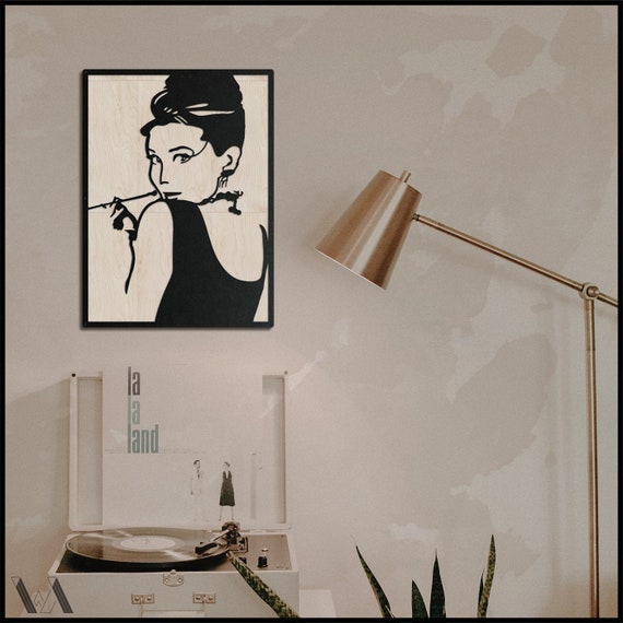 Audrey Hepburn w/Base Living Room Metal Audrey Hepburn Wall | Etsy