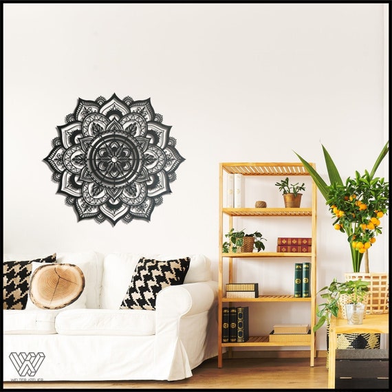 3D Mandala Wall Art Lotus Flower Wall Decor Gold Wall Decor