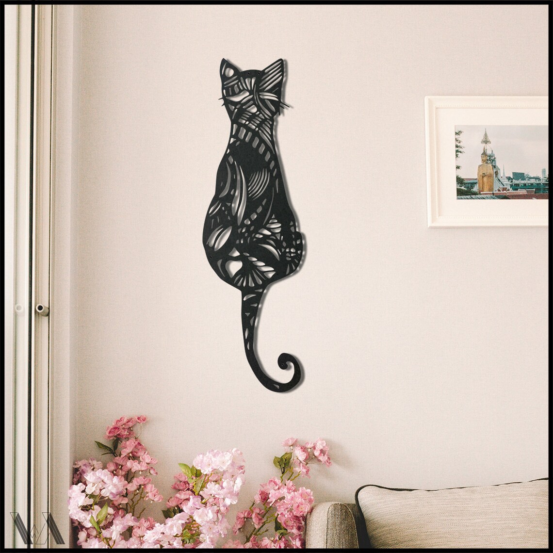 Cat v.6 Metal Cat Wall Art Livingroom Metal Cat Wall Decor Etsy