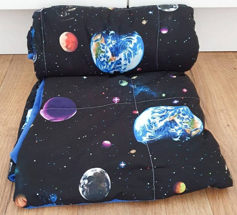 Space themed weighted blanket handmade childs security throw Etsy