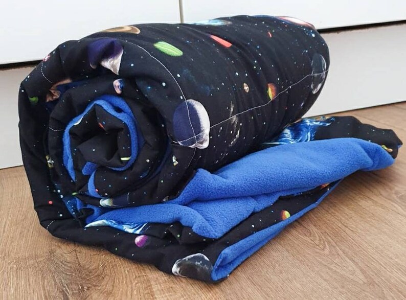 Space themed weighted blanket handmade childs security throw Etsy