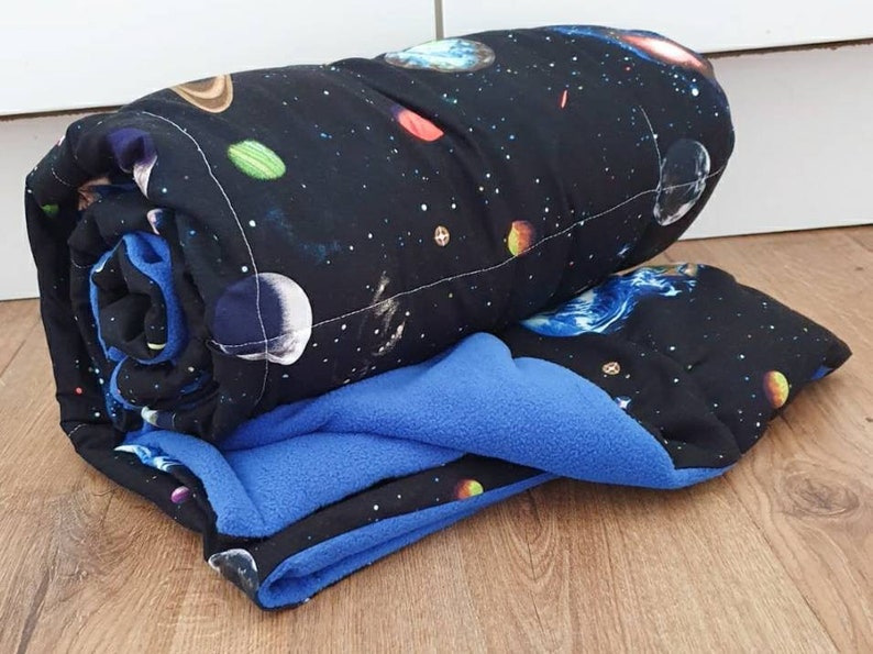 Space themed weighted blanket handmade childs security throw Etsy