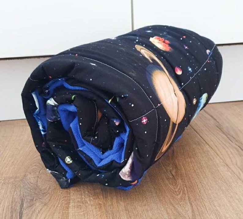 Space themed weighted blanket handmade childs security throw Etsy