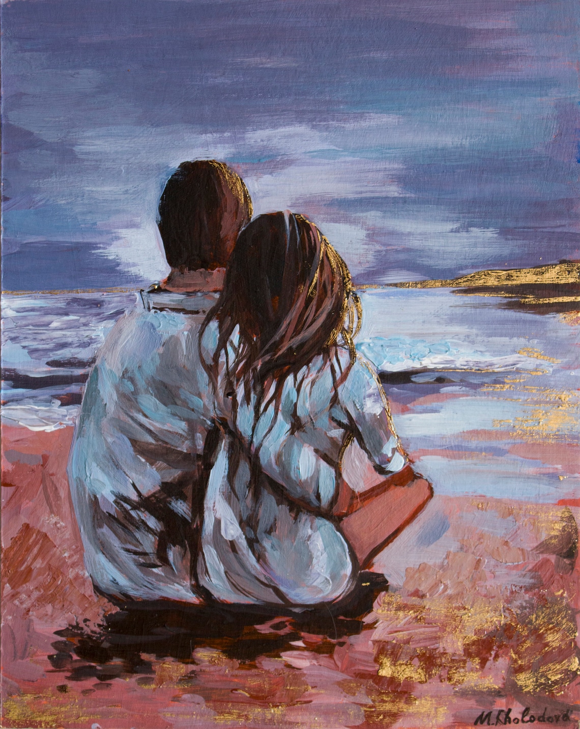 Couple in Love Original Acrylic Painting Romantic Husband And Etsy