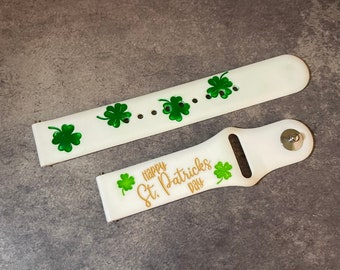 Smartwatch silicone bands, happy St Patricks day watch band, love, 42/44mm, 38/40mm, Compatible with Samsung and Fitbit, irish,