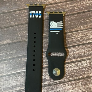 Smartwatch silicone bands, first responder watch bands, police, fire, military, ems, Leo strong, LEOW, state, thin blue line, Thin red line