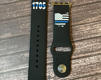 Smartwatch silicone bands, first responder watch bands, police, fire, military, ems, Leo strong, LEOW, state, thin blue line, Thin red line