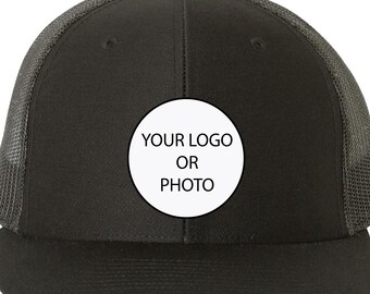 Custom Richardson 112 Trucker Hat w/Personalized Patch (Round,square,rectangle,triangle,heart):Your Logo, Photo or Design.