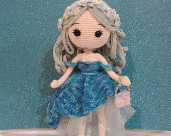 Amigurumi Crochet Doll Pattern - Princess Sophie - Girl in the Blue Dress - ENGLISH ONLY