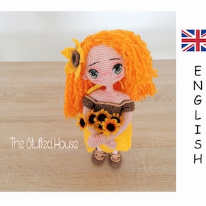 Bambola Amigurumi inglese, Bambola Amigurumi, Modello amigurumi Girasol, Bambola Girasol, Girasol All&#39;uncinetto