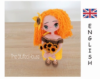 Crochet Sunflower Doll Amigurumi Pattern (English PDF)