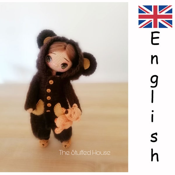 Modèle de poupée amigurumi anglais, poupée amigurumi, modèle amigurumi en peluche, poupée en peluche, manga amigurumi, téléchargement immédiat