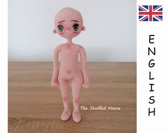 Modèle de base de poupée Amigurumi, modèle de corps Amigurumi, pdf anglais, modèle amigurumi, téléchargement immédiat