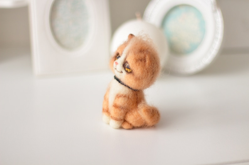 Needle Felted Toy Cat . Toy Made Using Dry Felting Technique. Etsy