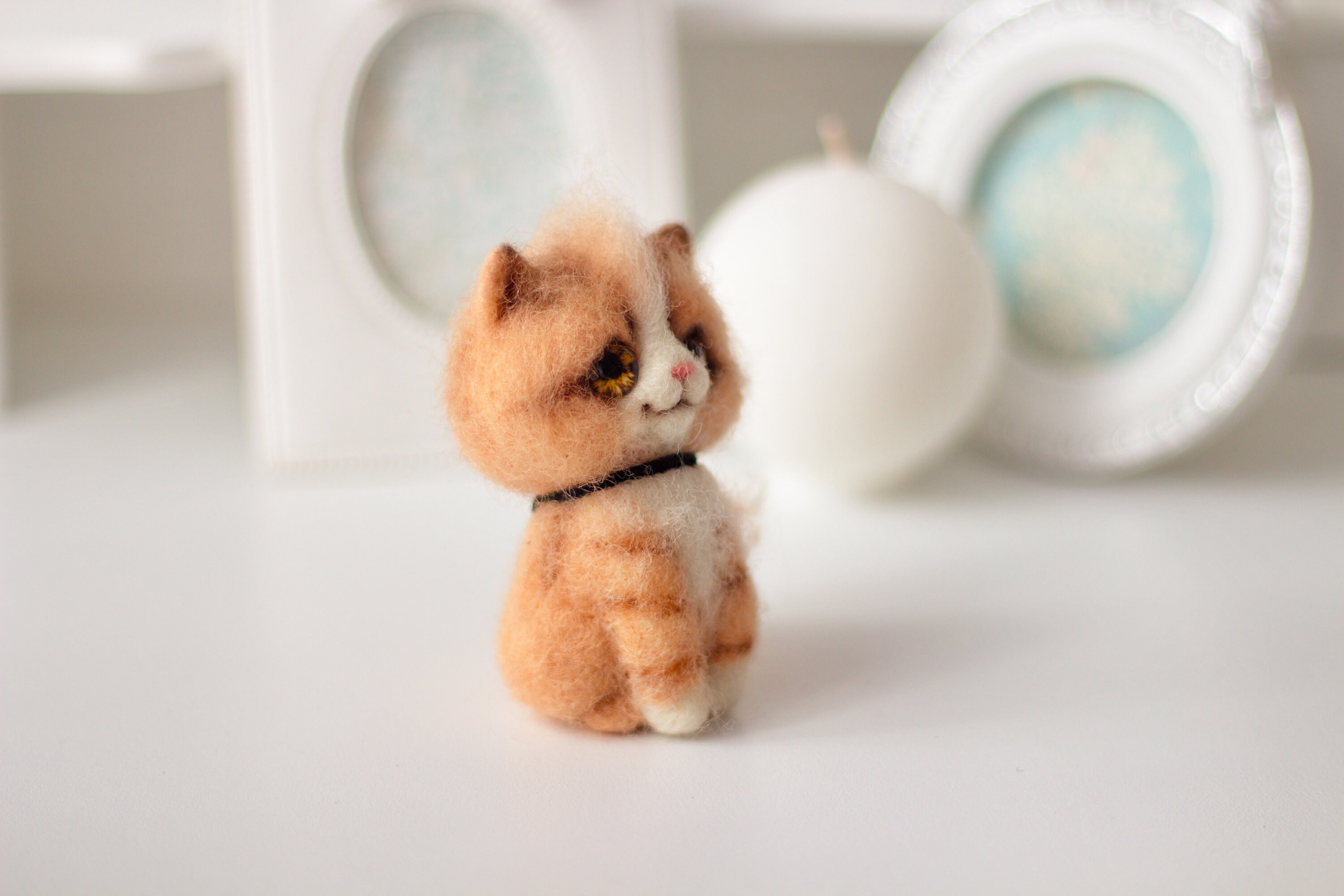 Needle felted toy Cat . Toy made using dry felting technique. Etsy