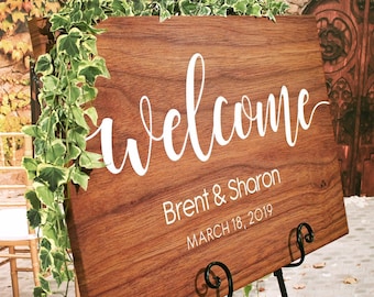 Custom Wedding Welcome Sign: Rustic Canvas Print, Bridal Shower Decor