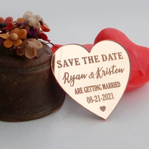Mirror Acrylic Wedding Save the Date Magnet, Happy Mother&#39;s Day, Acrylic Laser Engraving, Wedding Decorations, Baby Shower Tag, Gold Acrylic