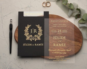 Minimalist Acrylic Wedding Invitations: Clear Elegant Design