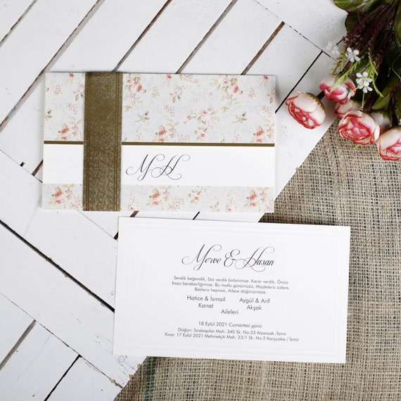 100pcs Floral Wedding Invitation