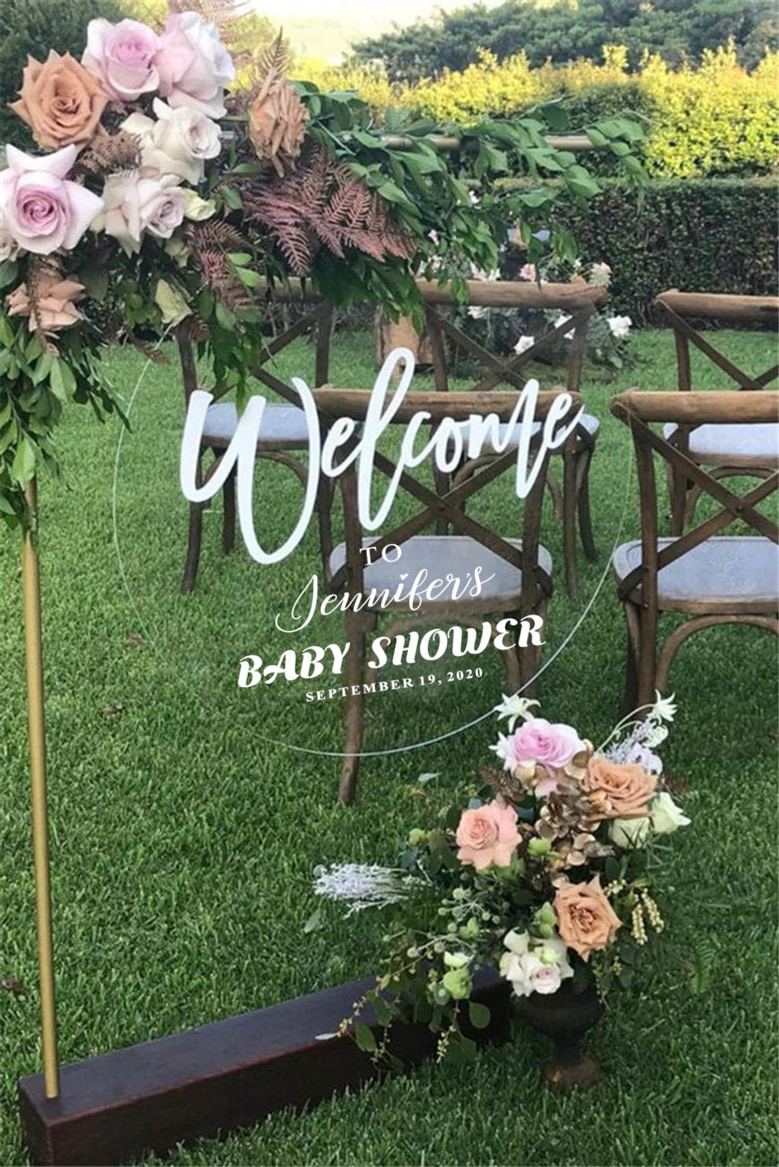 Baby Shower Sign Clear Acrylic Baby Shower Panel Etsy