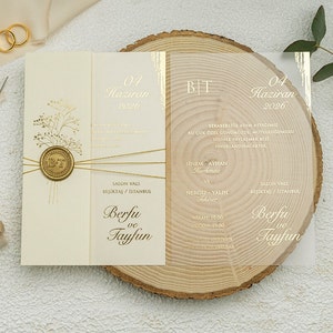 Acrylic Wedding Invitations, Wedding Invitation, Wedding Invitation Set, Gold Foil Invitation, Wedding Invite, Acrylic Invitations