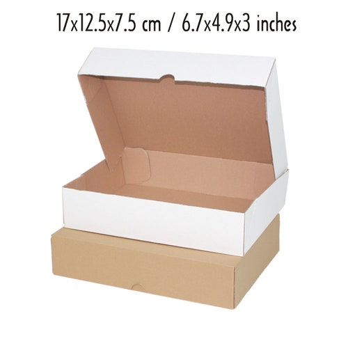 White Brown Kraft Gift Box Strong Shipping Boxes Custom Etsy