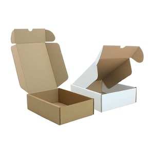 Mini Caja Kraft, Cajas de Producto Pequeño, Blanco, Caja de Regalo Kraft Marrón, Caja de Papel, Cajas de Cartón, Caja de Regalo de Cartón, Cajas de Correo 123x123x47 mm